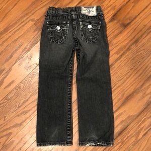 True Religion Straight Grey Black Boys Jeans Sz 4